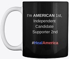 #HealAmerica: Independent Candidate Supporter Black Coffee Mug (Colored Logo)