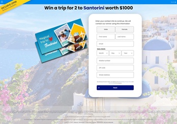 Win A Trip For 2 To Santorini, Worth $1000!